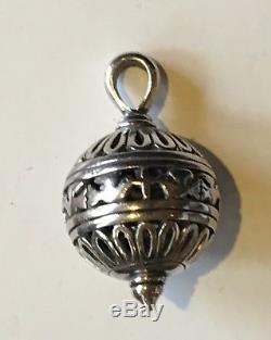 Retired James Avery Christmas Ornament Orb Pendant Sterling Silver Rare