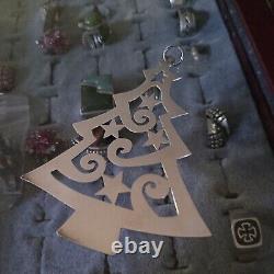 Retired James Avery Sterling 925 cut out Christmas Tree stars and swirls