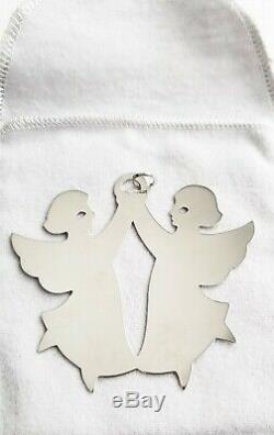 Retired James Avery Sterling Silver Dancing Angels Christmas Ornament With Box
