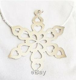 Retired James Avery Sterling Silver Heart Snowflake Christmas Ornament With Box
