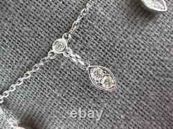 Round Lab Created 1.50Ct Diamond Drop & Dangle Necklace In 14K White Gold Finish