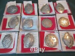 SET OF 12 TOWLE Sterling Silver XMAS ORNAMENTS 12 Days Double Sided Boxed/Pouch