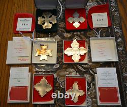 SIX Reed & Barton Sterling Silver Christmas Cross Ornaments 1972 1996