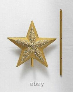 STAR BEADED GOLD IRON AND SEQUINS (12x4) CHRISTMAS TREE TOPPER BY BALSAM HILL