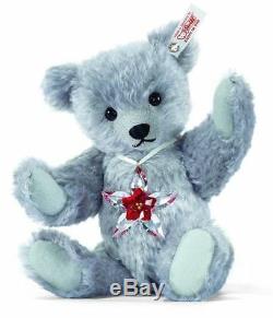 STEIFF TEDDY BEAR Poinsettia WITH Swarovski ORNAMENT Ean 681103 Mohair NEWithNIB