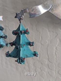 STERLING SILVER SET OF 2 ANGEL CHRISTMAS ORNAMENT BY EMILIA CASTILLO Turquoise