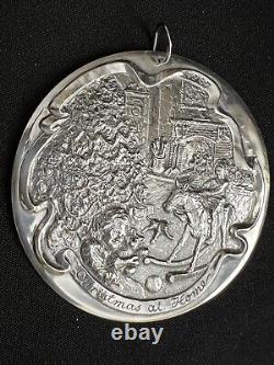 Sculpture Workshop Round Sterling Silver Ornament 1987 Christmas At Home