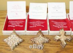 Set 6 Reed & Barton Sterling Silver Christmas Cross Ornaments 89-90-91-93-94-96