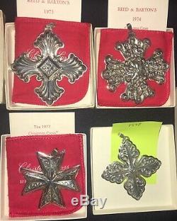 Set 9 Reed & Barton Sterling Silver Christmas Cross Ornaments 71-78 & 87