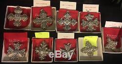 Set 9 Reed & Barton Sterling Silver Christmas Cross Ornaments 71-78 & 87