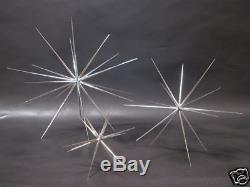 Set Of 12 8'' Silver Starburst Ornament Hanging Star Decoration Starbursts 8'
