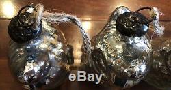 Set Of 4 Pottery Barn 6 Silver Mercury Glass Owl Ornaments