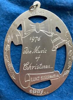 Set Of Lunt Sterling Silver Music of Christmas Ornaments 1976, 77, 78 & 79