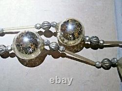 Set of 4 NWT 6' Silver Mercury Lined Glass Fancy Bead Christmas GARLAND