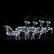 Silver Color Christmas Decoration (4 Reindeer & 1 Sleigh) with 100 LEDs