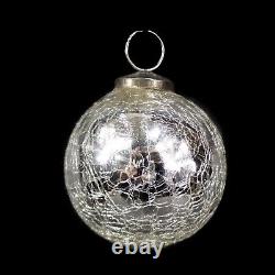 Silver Mercury Glass Ornament Collection / Set Of 5 Ornaments / As-is