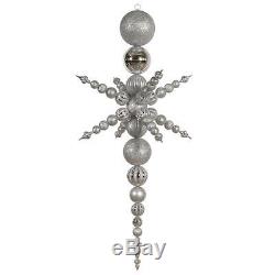 Silver Plastic 76-inch 3-finish Snowflake Finial Ornament