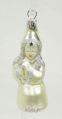 Silver White Woman Vintage Handblown Eastern Europe Glass Christmas Ornament Set