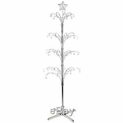 Silvertone 74 Rotating Ornament Tree Holds 90 Ornaments