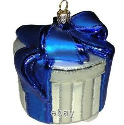 Spode Ornaments On The Tree Collection Perfect Present Hat Box Silver Blue Bow