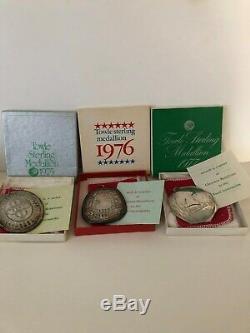 Sterling COMPLETE set 12 Days of Christmas Ornaments by TOWLE Medallion