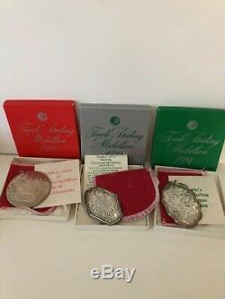 Sterling COMPLETE set 12 Days of Christmas Ornaments by TOWLE Medallion