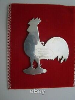 Sterling Kirk Stieff Christmas Ornament American Heritage Rooster 1981