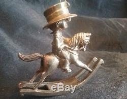 Sterling Silver Christmas Ornament Little Boy On Rocking Horse
