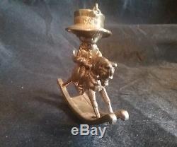 Sterling Silver Christmas Ornament Little Boy On Rocking Horse