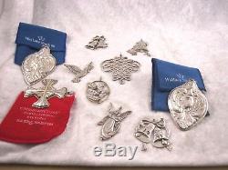 Sterling Silver Christmas Ornaments (lot of 10) Wallace & Reed Barton