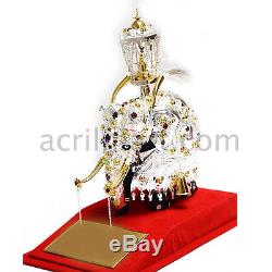 Sterling Silver, Gems and Gold decorated Silver elephant