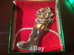 Sterling Silver Gorham Christmas Treasures 1987 87 Stocking Ornament & Box A