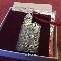 Sterling Silver Gump's SFran House Christmas Ornament made by Hand & Hammer MIB