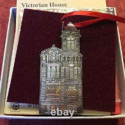 Sterling Silver Gump's SFran House Christmas Ornament made by Hand & Hammer MIB