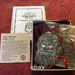 Sterling Silver Hand & Hammer Late Victorian Santa LARGE Christmas Ornament MIB