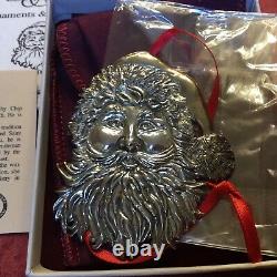 Sterling Silver Hand & Hammer Late Victorian Santa LARGE Christmas Ornament MIB