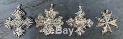 Sterling Silver REED & BARTON 1973 1974 1976 1977Christmas Cross Ornament Lot