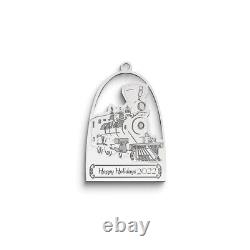 Sterling Silver Rhodium-plated Christmas Train Ornament