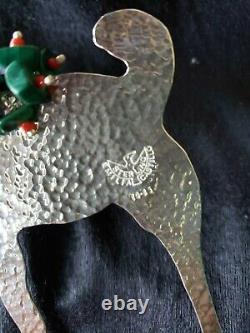 Sterling silver Christmas Ornament Reindeer By Emilia Castillo Large Stunning