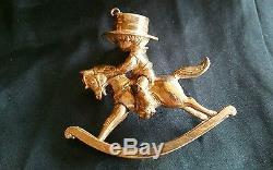 Sterling silver christmas ornament boy on rocking horse