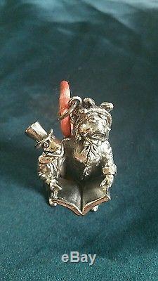Sterling silver christmas ornament kermit & miss piggy very rare