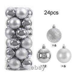 Sturdy Plastic Christmas Tree Ball Ornament Pack of 24pcs for Durable Decor