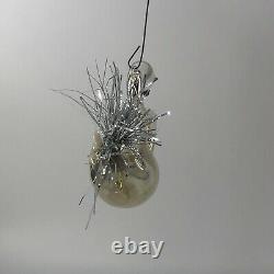Swan Ornament Mercury Blown Glass German Christmas Bimini Silver Black Tinsel