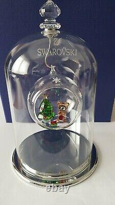 Swarovski Crystal, Bell Jar Display Large, Include Ball Ornament Christmas Scene
