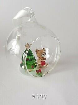 Swarovski Crystal, Bell Jar Display Large, Include Ball Ornament Christmas Scene