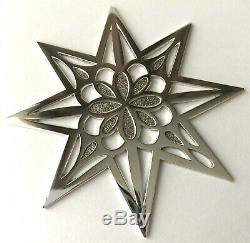 TIFFANY & CO Mint Sterling Silver Christmas Ornament (1999) Snowflake Star Burst