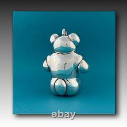 TIFFANY & Co Sterling Silver TEDDY BEAR Ornament / Signed & Dated 1990 Vintage