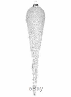 The Holiday Aisle Icicle with Ice Beads Finial Ornament Set of 12