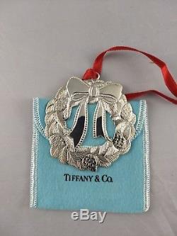 Tiffany Christmas Wreath Sterling Silver Christmas Ornament, New, Unused, withbag