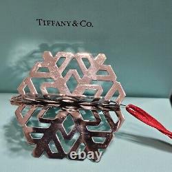 Tiffany & Co. 3D Snowflake Ornament Sterling Silver Christmas 1999 Rare